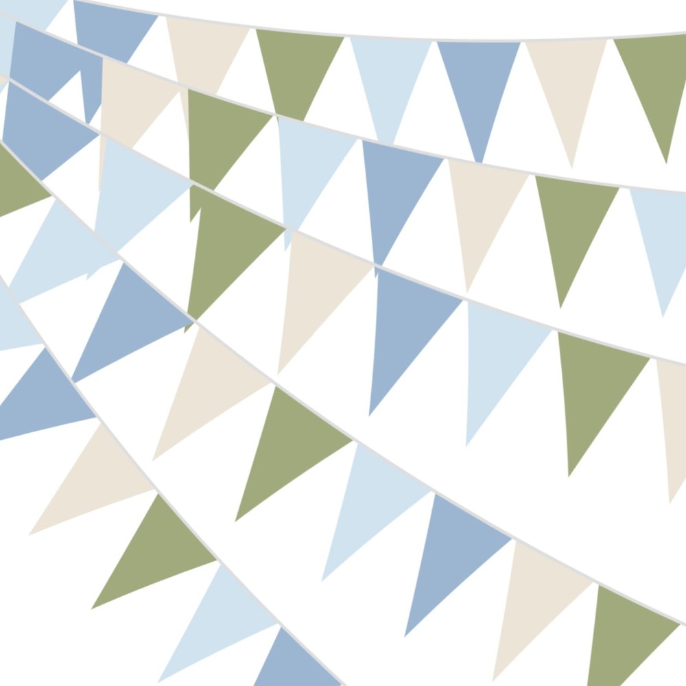 49.2 Ft / 60 Pieces Blue and Green Party Decorations Pennant Banner Triangle …