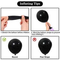 APLANET 150pcs Black Balloons Different Sizes 18 12 10 5 Inch, Latex Balloons…