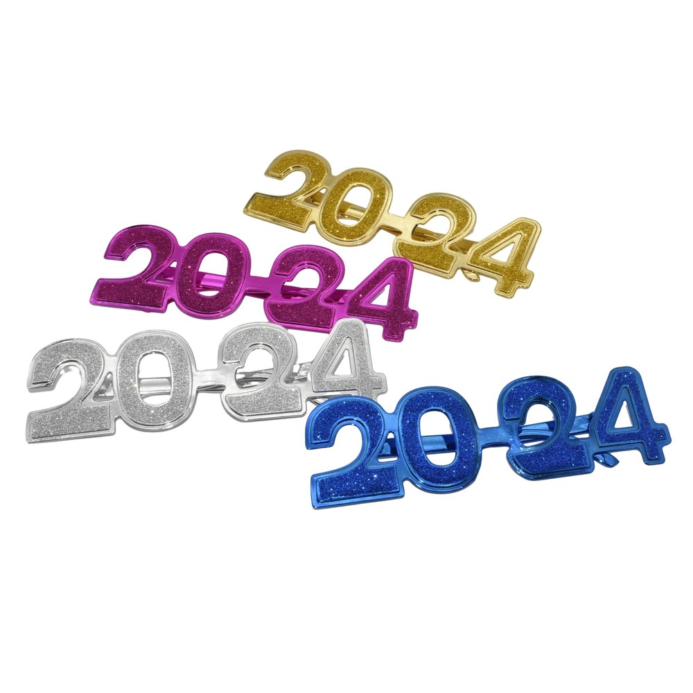 4PCS 2024 Plastic Glasses Happy New Year’s Eve Glasses Graduation 2024 Class …