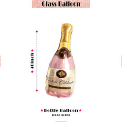 2 Gold Glitter Ring Bachelorette Party Balloons with 40Inch Bottle