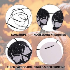 2pcs Pre-Strung Halloween Hanging Banners Glitter Spooky Skull Party Decorations
