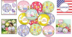 Pastel Bunny Paper Lanterns – 12 Pcs 8-Inch Decorations for Easter Gatherings