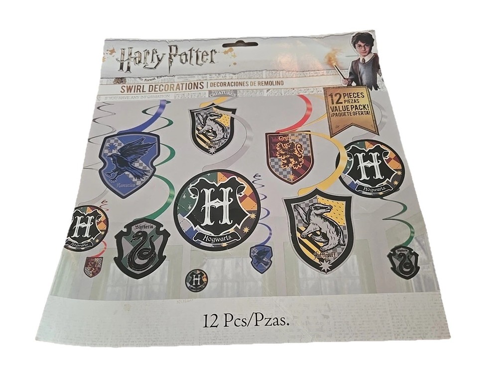 Harry Potter Hanging Party Swirl Decorations 12pcs Licensed Wizarding World