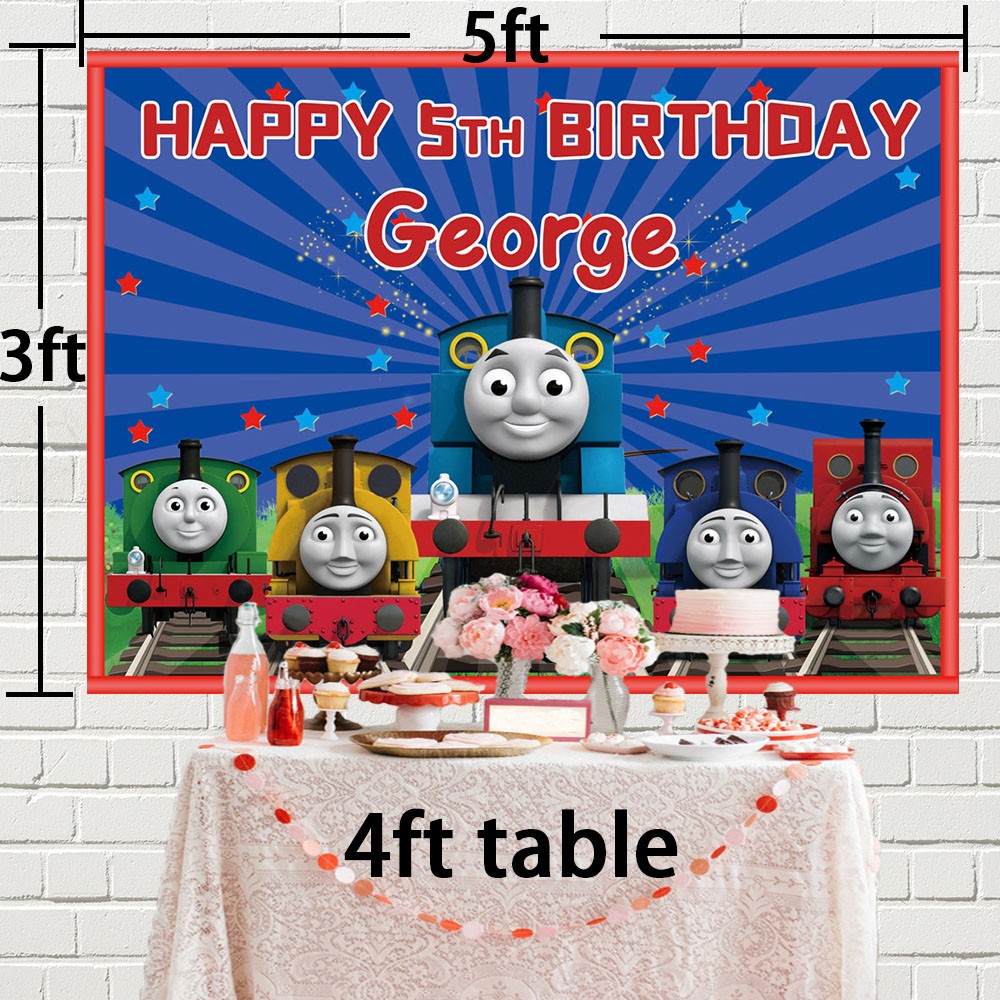 Thomas Train Personalised Custom Banner Backdrop Vinyl Party Supplies