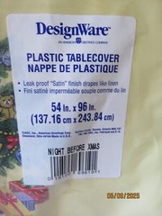 American Greeting DesignWare Plastic Tablecovers (2) Night Before Xmas 54×96″