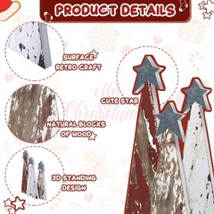 3 Pcs Rustic Christmas Tree Wooden Table Decorations Farmhouse Small Christma…