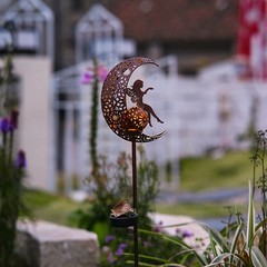 Solar Fairy Moon Garden Stake Light Iron Frame for Outdoor Garden Decor