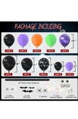 Halloween Balloon Garland Arch kit with Spider Web and 3D Bat Sticker