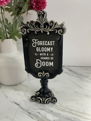 TK maxx Halloween Sign Forecast Gloomy With a Chance of Doom Gothic 27cm NEW