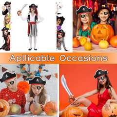 18 Pcs Funny Pirate Party Set- Include 6 Pirate Hats, 6 Eye Patches, 6 Inflatabl