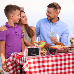Red Gingham Picnic Party Supplies – 24 Italian Themed Food Label Tent Cards