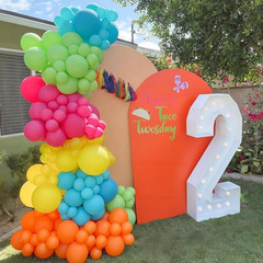 Summer Tropical Balloon Kit Hot Pink Green Blue Orange Yellow Latex Rainbow Ball