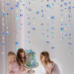 Iridescent 15Th Birthday Decorations Number 15 Circle Dot Twinkle Star Garland M