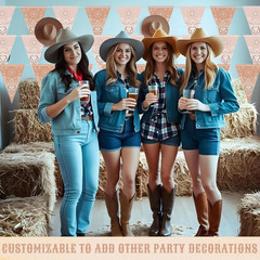 5 Pack Western Cowboy Party Decorations Bandana Pennant Banner Rodeo Party Decor