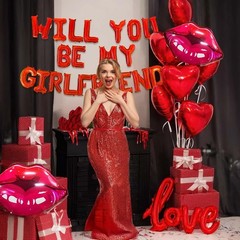 16 Inches Red ‘WILL YOU BE MY GIRLFRIEND’ Confession Letter Balloons with Hea…