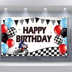 Lightweight Dirt Bike Party Backdrop – 72.8×43.3 Inch Celebration Essential