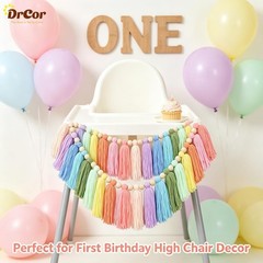 DrCor Pastel Rainbow Tassel Garland – Teacher Classroom Decor, Bulletin Board…