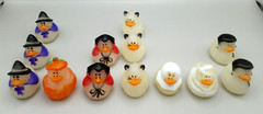 Large Lot of (13) Halloween Themed Rubber Ducks Duckies- Witch Cat Vampire More
