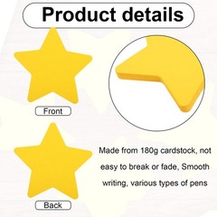 200 PCS Colorful Star Cutouts 4in 10cm Double Sided Paper Cardboard Die Cuts