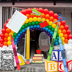 14 Pcs Giant Back to School Decorations School Theme Party Decorations ABC Alpha