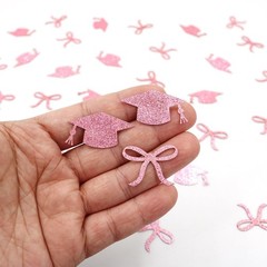 200 PCS Pink Bow Graduation Confetti Class Of 2026 Congrats Grad Table Decor