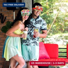 Moon Boat 60Pcs Hawaiian Luau Paper Glasses for Adults Bulk, Summer Beach Party