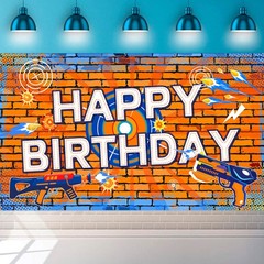 71 X43» Dart Battle Party Backdrop Supplies Happy Birthday Background for Boys
