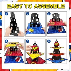 Exciting Superhero Cupcake Holder – 3-Tier Stand for Unforgettable Events