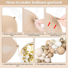 Amandir 153Pcs White Sand Balloon Garland Arch Kit, Different Sizes 18 12 10 5 I