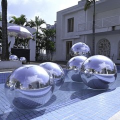 AplusChoice 2PCS 39″ Big Shiny Inflatable Mirror Ball Reusable Hanging Silver