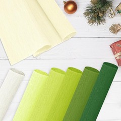 8 Rolls Crepe Paper Streamers 10×98 Inch Green Colors Sheets DIY Gift Decor