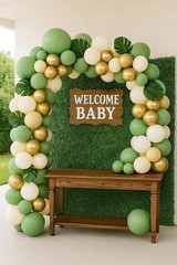 143PCS Olive Green Balloon Arch Kit for Elegant Gender Neutral Party Decorations