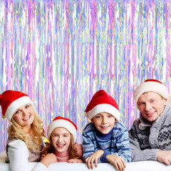 2Pc 3X8.3Ft Shiny Metallic Tinsel Foil Fringe Curtain Party Photo Booth Decor