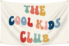 The Cool Kids Club Banner Boho Playroom Decor 36 X 26In Wall Hanging Banners Fla