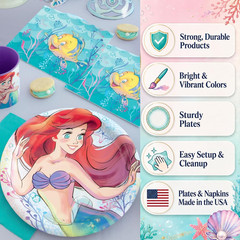 The Little Mermaid Party Decorations – Serves 16 – Ariel Birthday Party Supplies
