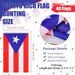 54 Pc Puerto Rico Party Decorations Set – 2 Puerto Rican Flag Banners, 10 Min…