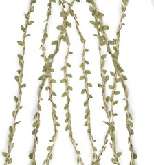 Tenn Well Burlap Leaf Ribbon, 66 Feet 5mm Natural Jute Twine 1PC/66FT, Green