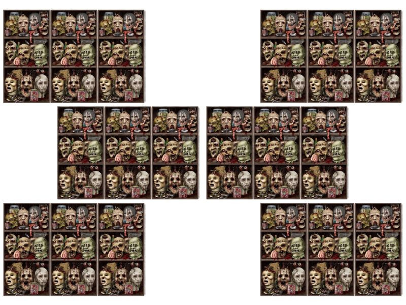 6 Scary Heads Backdrops Halloween Bulk Party Supplies Wholesale Zombie 4′ x 30′
