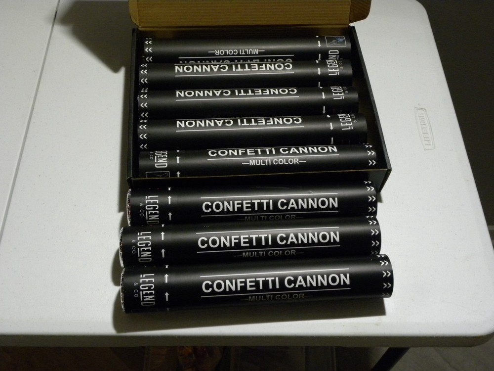 8 Legend & Co. 12 inch Confetti Cannons Multicolor Biodegradable