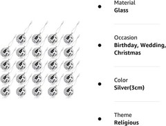 Elegant Silver Disco Mirror Ball Ornaments – 12 Pcs for Events & Celebrations