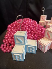 Gender Reveal Party Decorations Balloon Holder Picture Holder Beads Blue Pink