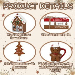 Gingerbread Christmas Decorations 8 PCS Tiered Tray Decor Set, Cute Tabletop …