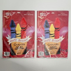 Paper Art Crayola NOS Party Table Centerpiece Happy Birthday Crayons Vintage