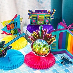 80s 90s Party Decorations 12 Pieces 80’s 90’s Honeycomb Centerpieces 80s / 90…