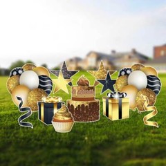 Birthday Yard Sign Accessories, 12pcs, Birthday Yard Card Lawn Sign Set