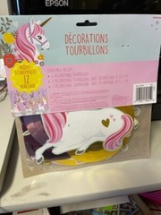Enchanted Unicorn Foil Swirl Decorations Birthday Party Supplies ~12pc New!!