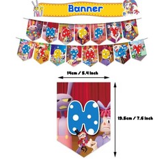 The Amazing Digital Circus Party Supply Banner Backdrop Toppers