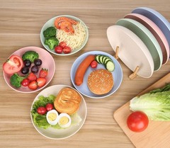 LuckyZone 7.8 Inches Unbreakable Wheat Straw Plates – Inches, Beige