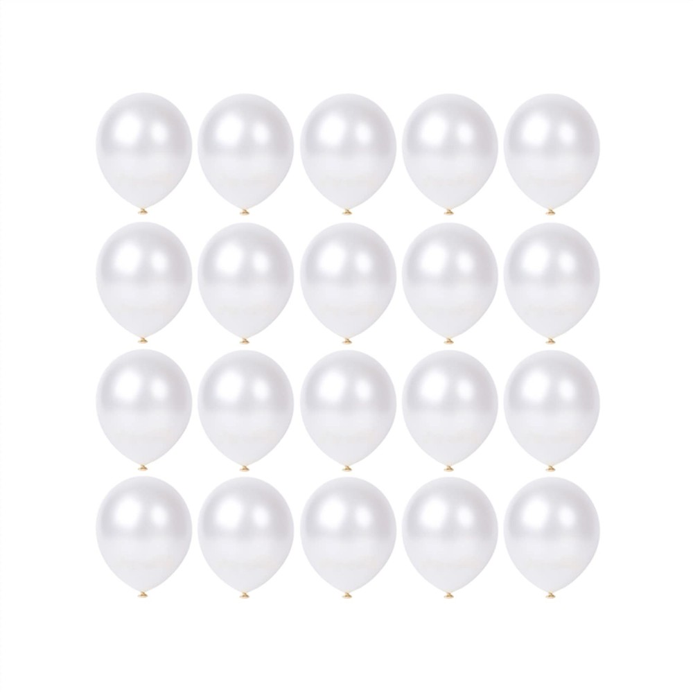 10 inch Pearl White Latex Balloons, 100 pcs Thick Party Balloons Birthday Dec…