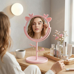 16 Pcs Spa Party Mirrors with Deer Ears for Girls’ Sleepover & Birthday Favors